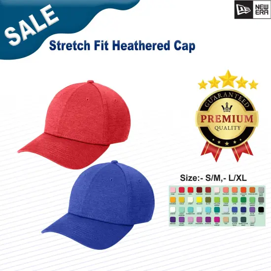 New Era&reg; Stretch Fit Heathered Cap Black Shad Hth {3}
