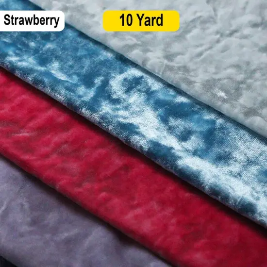 Crushed Velvet Luxurious Poly Spandex Fabric Strawberry {1}