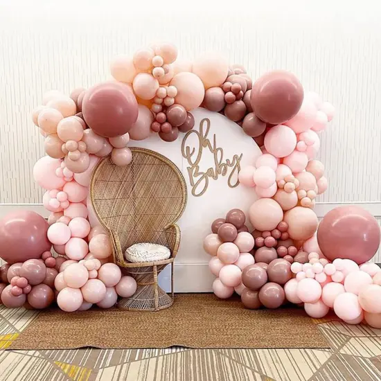 Dusty Pink Balloon Garland Double Stuffed Baby Pink Balloon Latex Rose Pink Balloon {2}