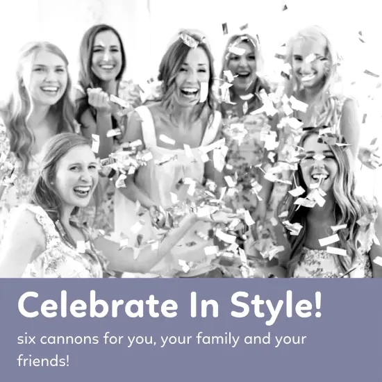 White Biodegradable Confetti Poppers Confetti Cannon | 6 Pack | Party Poppers Decoration for Wedding Exit, Graduation, Birthday | Wedding Party Favors | Launches 25 ft | 12 inch {4}