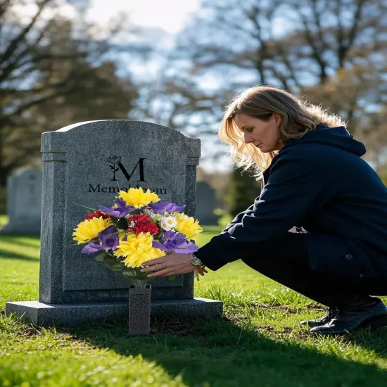 Artificial Memorial Flowers for Cemetery Summer Bushes {2}