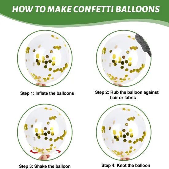 Sage Green Balloon Garland Kit, 150PCS Arch Kit Different Sizes Latex Balloons Gold Olive Green Confetti Metallic Balloons for Jungle Family Reunion Woodland Theme Party {5}