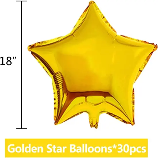 30 Pcs 18" Gold Star Balloons Foil Balloons Mylar Balloons for Birthday Party,Wedding,Valentine's Day, engagement party，Christmas,Baby Shower Backdrops Decorations {2}