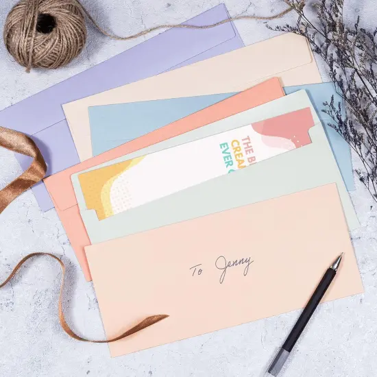 Business Envelopes, 36-Pack #10 Envelopes, 4 1/8 x 9 1/2 Inches, 6 Warm Pastel Colors {2}