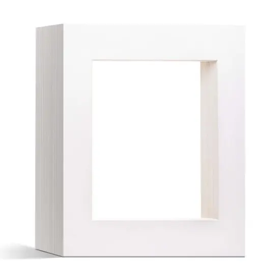 iFrame Pre-Cut White Picture Mats With Light Cream Bevel Cut For Photo And Frames | Mats Only | Acid Free Material | Made In USA (Pack of 50) {1}