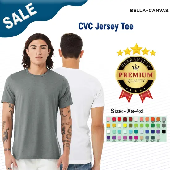 BELLA + CANVAS&reg; CVC Crewneck Short Sleeve Jersey Tee Heather aqua {2}