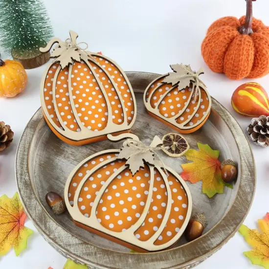 Fall Decor Wooden Pumpkin Decorations {3}