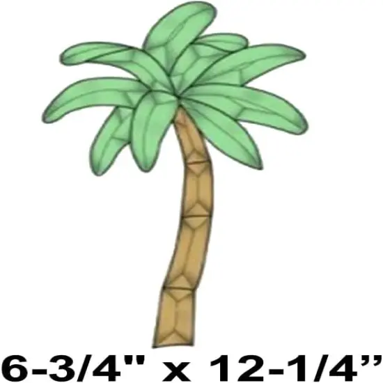 6-3/4" X 12-1/4" Colored Exquisite Glass Palm Tree Bevel Cluster COEC123 {2}