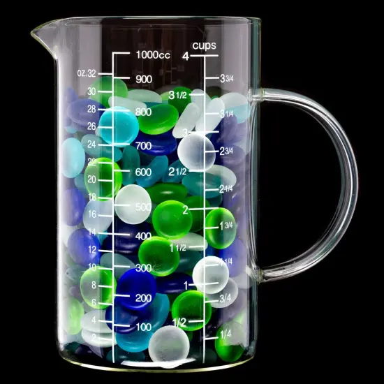 Flat Marbles Vase Filler - 3 Lb (315 pcs) Aqua White Cobalt & Green Glass Pebble Vase - Clear Glass Stones for Vases - Flat Glass Marble for craft and Home d&eacute;cor - Aquarium Glass Marble filler {5}