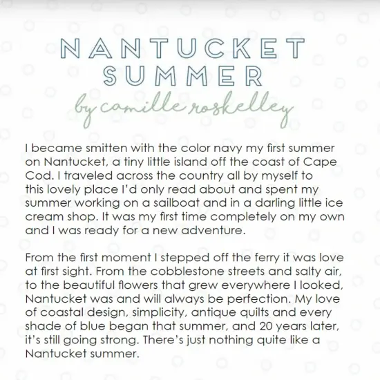 Nantucket Summer 5" Square Pack (Charm Pack) by Camille Roskelley for Moda (55260PP) {2}