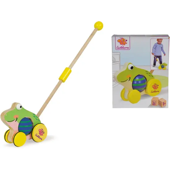 Eichhorn Wooden Push-Along Frog {1}