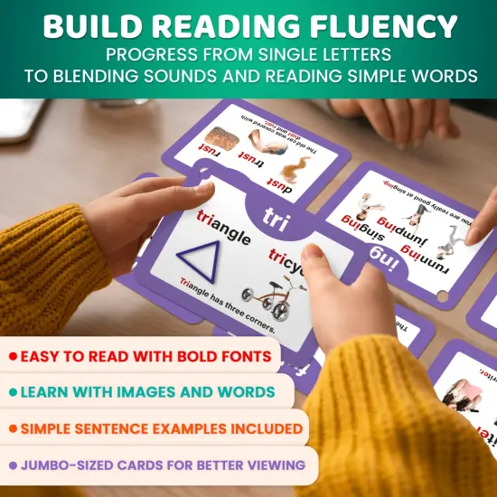 Phonics Flash Cards for Kids | 260 Cards for Reading Fluency {4}