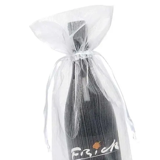 Elegant Brushed Organza Wine Bag 6 1/2" x 15" {6}