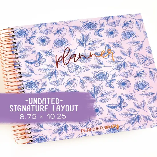 Undated Planner - Signature Layout, Spiral Bound - "Butterfly Doodles" (#009) {1}
