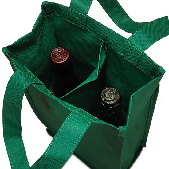 Non-Woven Reusable Wine Carry Bag Eco-Friendly 10" x 7" x 14" {4}