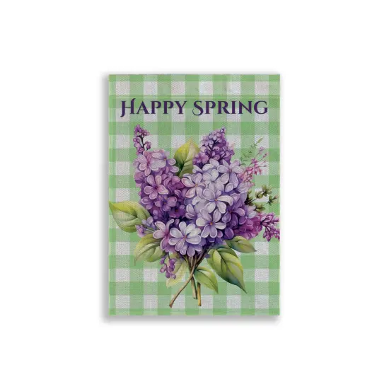 Spring Lavender Burlap Garden Flag {1}