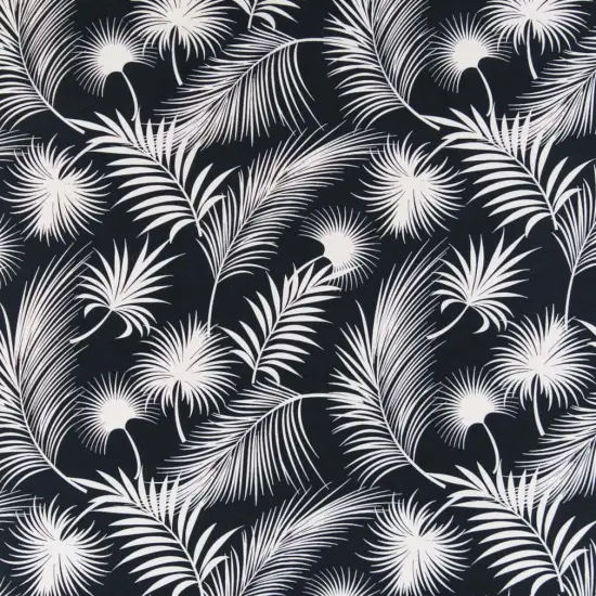 Obsidian - Black Leaves,Tropical & Botanical Upholstery Fabric 54 Inches" {1}