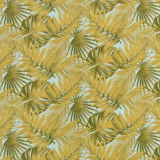 Aqua - Aqua & Teal,Green Leaves,Tropical & Botanical Upholstery Fabric 54 Inches" {1}