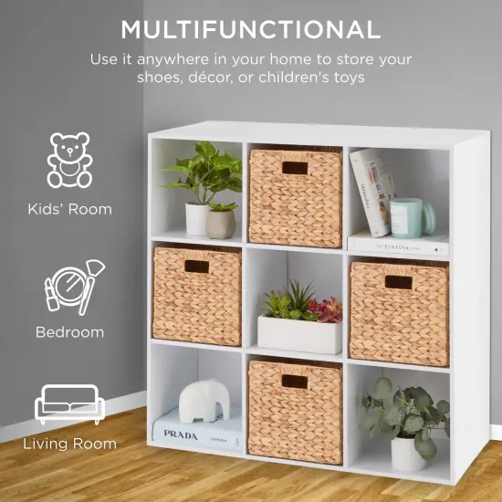 Best Choice Products 9-Cube Bookshelf, 13.5in Display Storage System, Organizer w/ Removable Back Panels White {4}