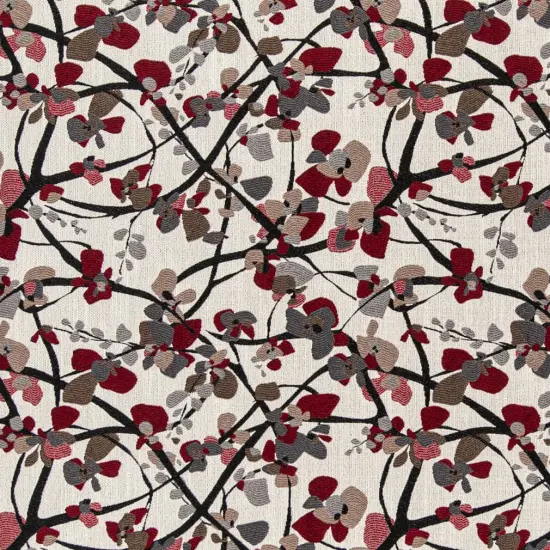 Crimson - Red & Burgundy Abstract & Geometric,Leaves Upholstery Fabric 54 Inches" {1}
