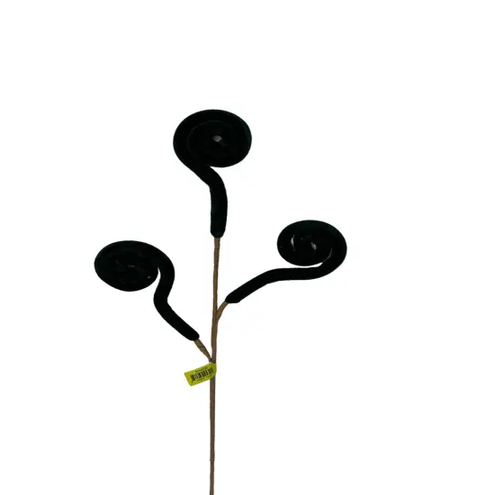 26"H Emerald Green Jute Velvet Spiral Curly Spray-85840GN {1}