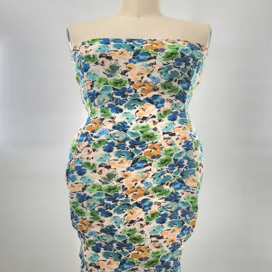 1 Yard Violet Rayon Crinkle Crepon Fabric 50/52" Lightweight Textured Apparel Fabric {3}