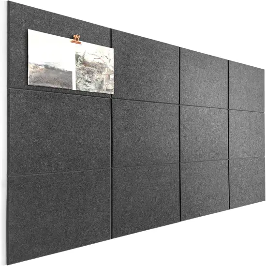 Large Cork Board Alternative - 12-Pack Felt Wall Tiles {1}