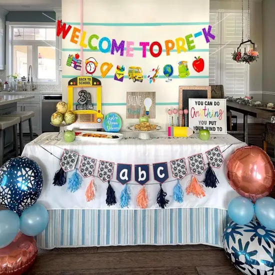 Welcome to PRE-K Banner - Back to School Decorations Supplies {4}