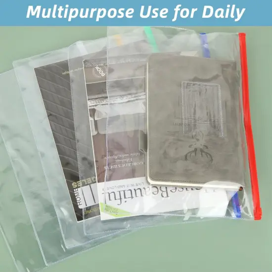 60 Pcs Poly Zip Envelopes, A4 Letter Size - 5 Color {3}