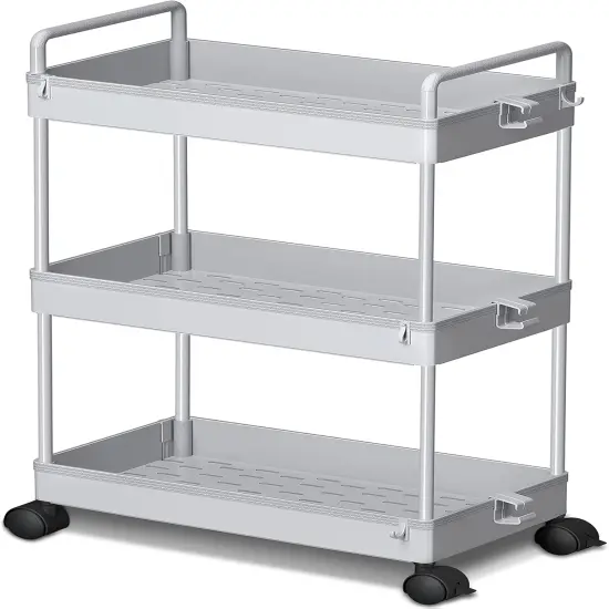 3 Tier Slim Rolling Storage Cart {1}