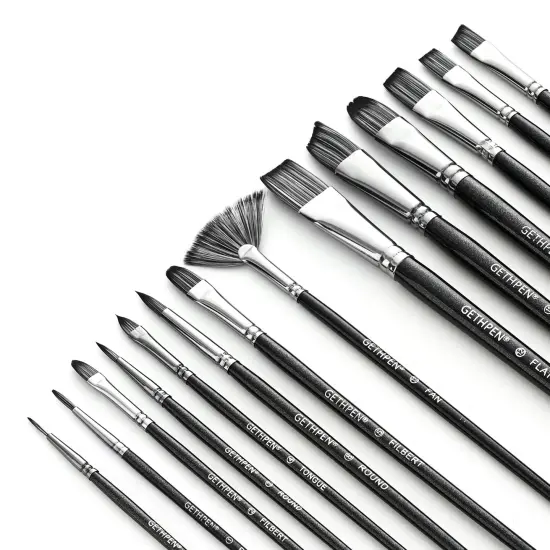 Artist Paint Brush Set of 14 - Paint Brushes for Acrylic Painting, Canvas, Watercolor or Fabric - Painting Art Supplies for Beginners and Experts - Great for Water, Oil or Acrylic Painting {2}