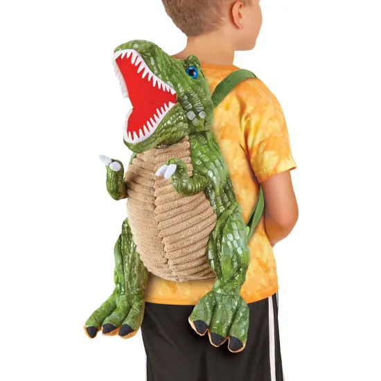 Collections Etc 3-Dimensional T-Rex Plush Adjustable Backpack {1}
