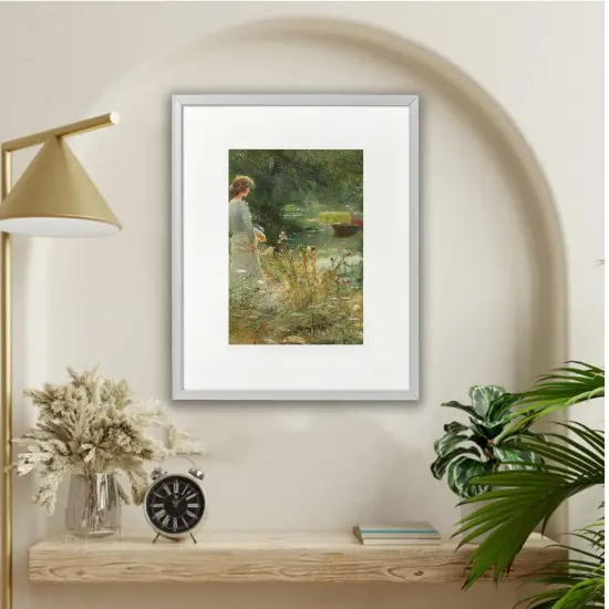 8x10" Aluminum Frame with Acid-Free Mat & Plastic Front &ndash; For Hanging or Standing, ALFTA Hook Compatible {3}