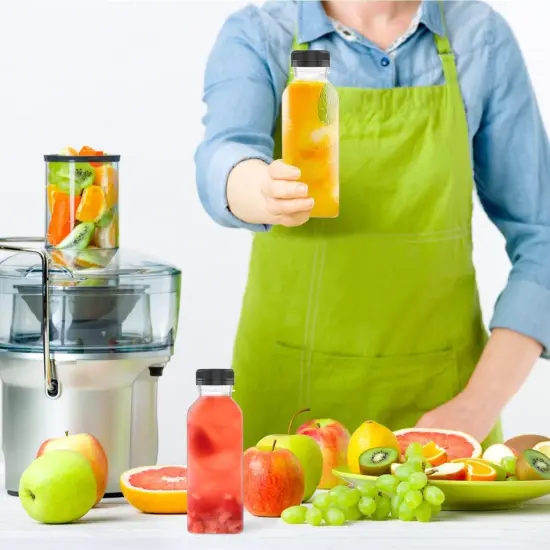 3 Pcs 17 Oz Plastic Juice Bottles Empty Clear Containers {5}