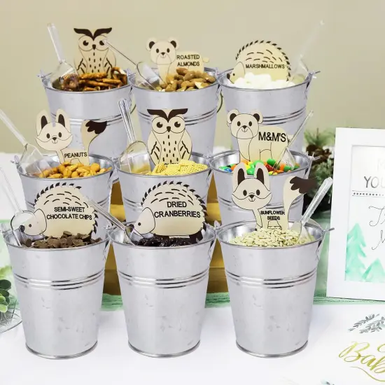 Elegant Galvanized Buckets with Handles {4}