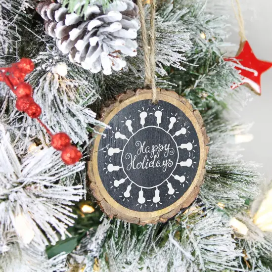 Wood Slice Chalkboard Ornaments 6ct DIY Christmas Craft Set {3}