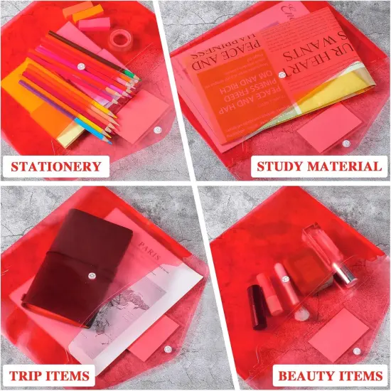 24 Pcs Plastic Envelopes - RED {5}