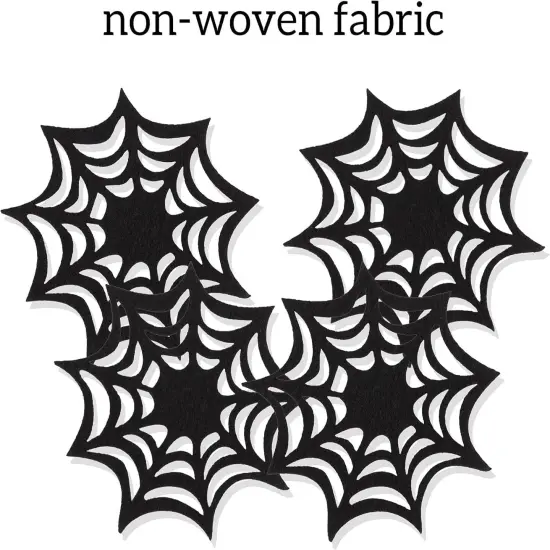 10 Pack Halloween Drink Coasters Black Spider Web Coaster Spooky 4.3 x 4.3 Inch {3}