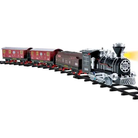Collections Etc Lights and Sounds Classic Locomotive Toy Train Set {2}
