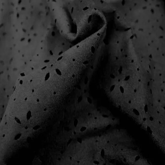 1 Yard Solid Black Suede Knit Punching Fabric 58/60" Wide Soft Lightweight Polyester {1}