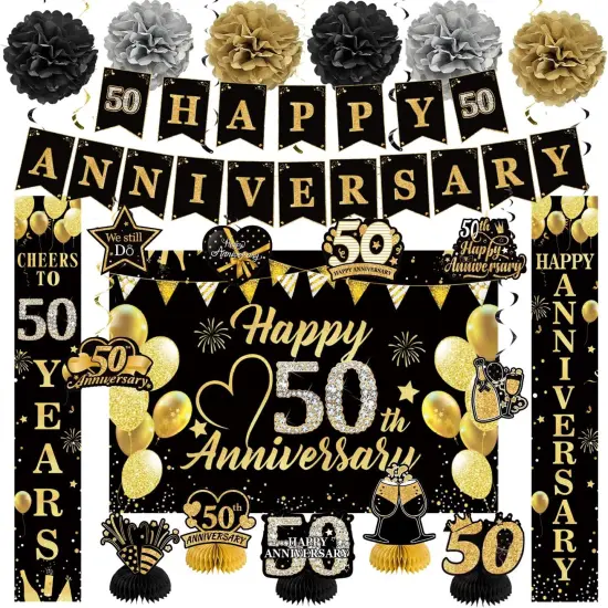Happy 50th Wedding Anniversary Decorations Kit {1}