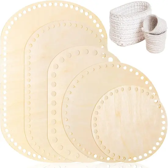 10 Pcs Wooden Basket Bottom for Crochet {1}