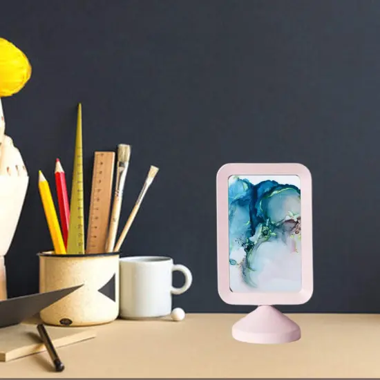 4x6 Light Pink Double-Sided Photo Frame &ndash; Freestanding Display for Two Pictures, Menu Holder, or Reception Sign &ndash; No Back Panel for Easy Image Swap {2}