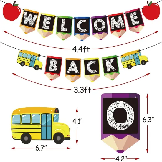 Welcome Back Banners Back to School Decorations for Classroom - 2 Strings, NO DIY | Weclome Garland Banner for Teacher Appreciation Decorations {3}