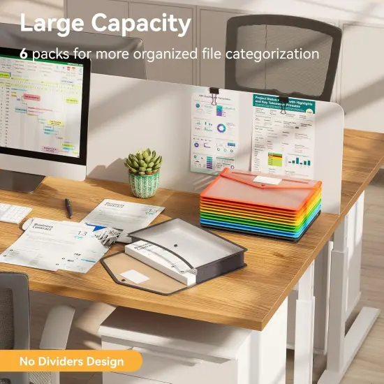 6 Pack Plastic Expanding File Folder {3}