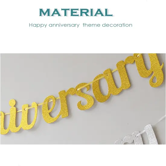 Happy Anniversary Banner - Red Heart and Gold {4}