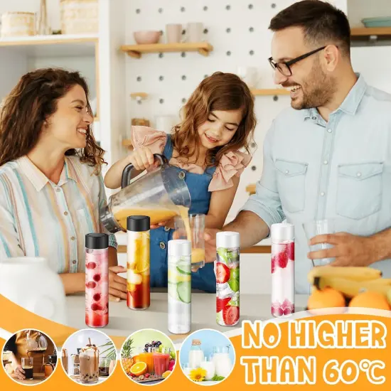 12 Pcs 13.5 oz Plastic Juice Bottles with Caps {4}