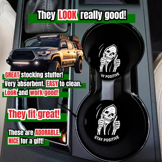 Skull Car Coasters for Cup Holders {4}