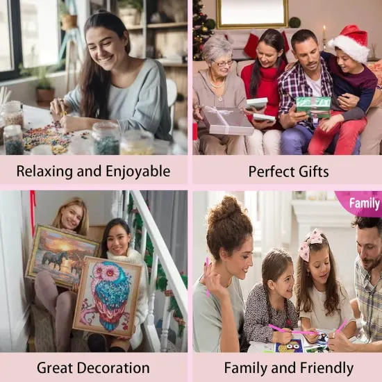 Horse Diamond Art Kits for Adults: Stitch Diamond Painting Horse for Beginners Full Drill Round Animal Diamond Art Horses 11.8 x 11.8 inch {5}