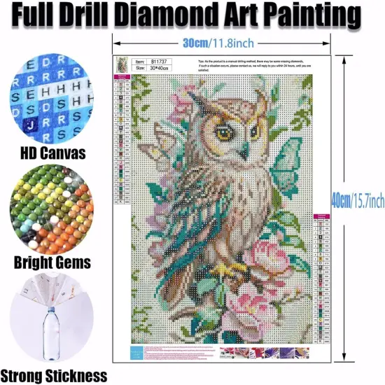 5D Owl Diamond Painting Kits 12x16inch, B11737 {2}